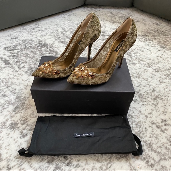 Dolce and Gabbana Crystal Embellished Pumps - Picture 2 of 8